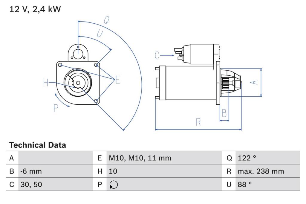 Motor de arranque (Arrancador) BOSCH ref. 0 986 024 220