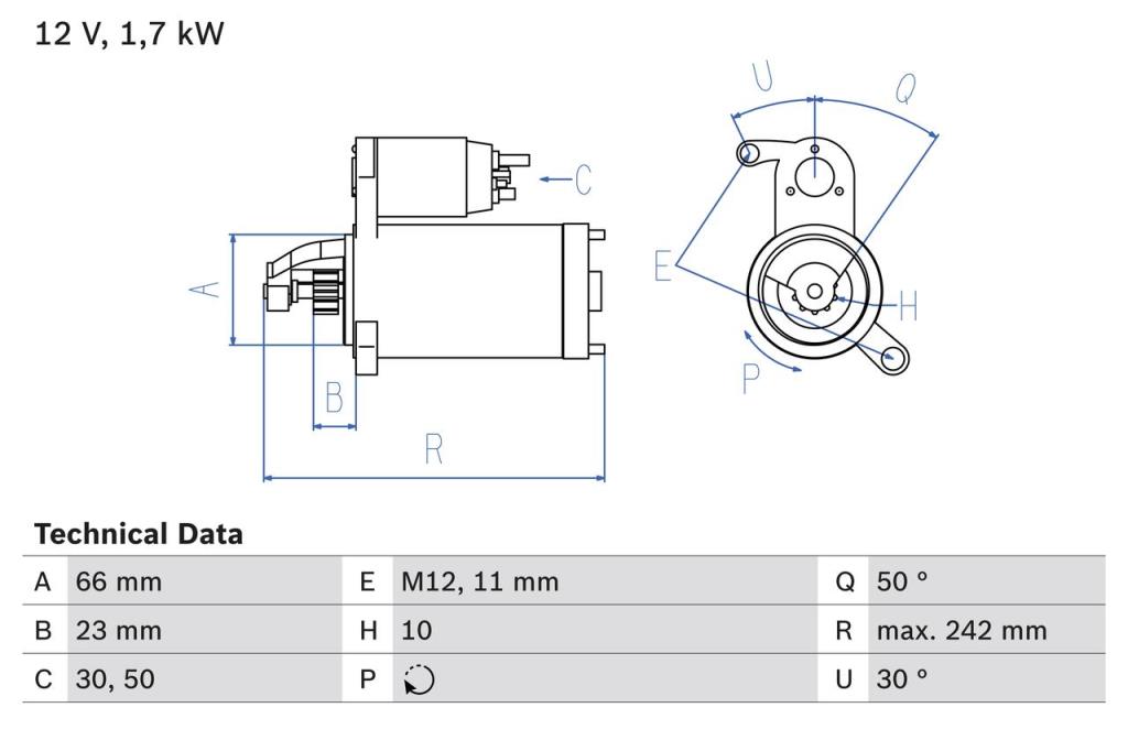 Motor de arranque (Arrancador) BOSCH ref. 0 986 025 240