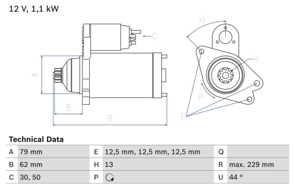 Motor de arranque (Arrancador) BOSCH ref. 0 986 029 110