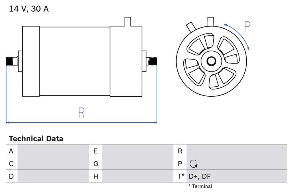 Alternador BOSCH ref. 0 986 030 050