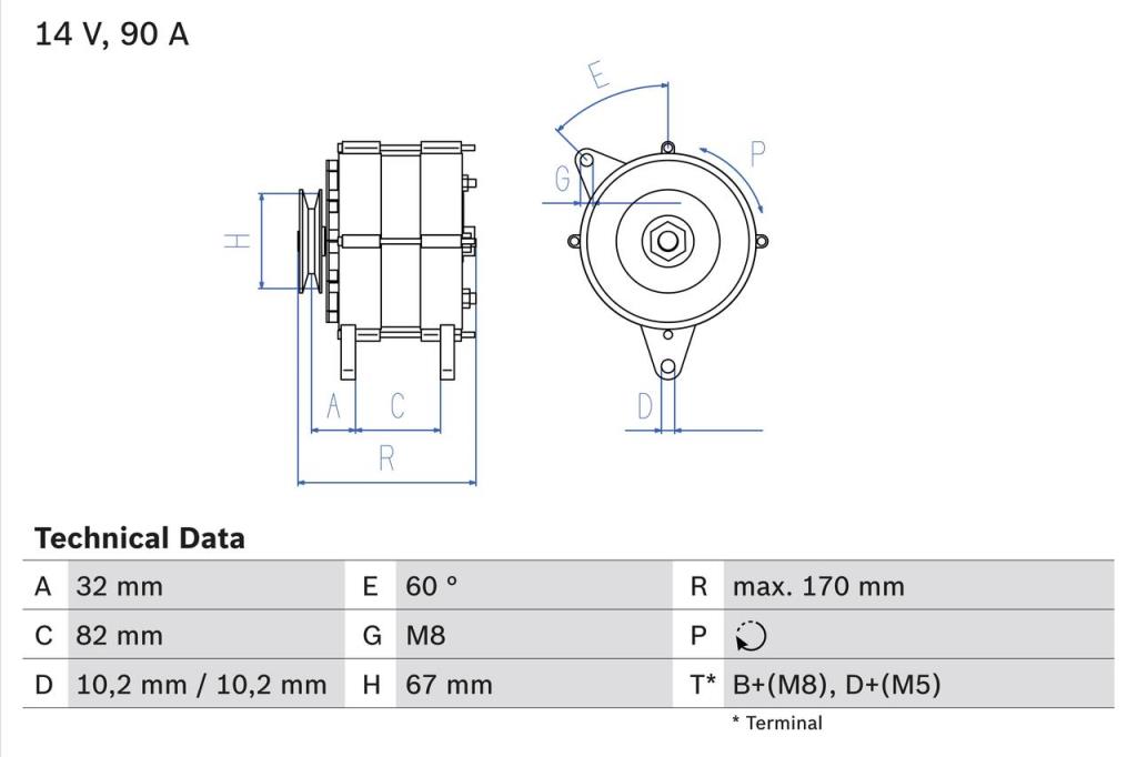 Alternador BOSCH ref. 0 986 036 660