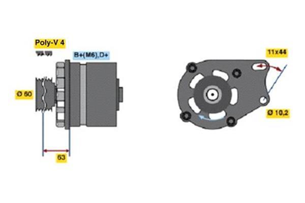 Alternador BOSCH ref. 0 986 038 621
