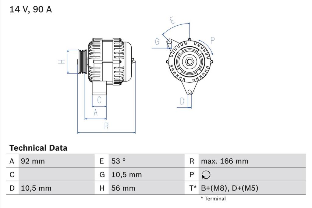 Alternador BOSCH 0 986 039 860