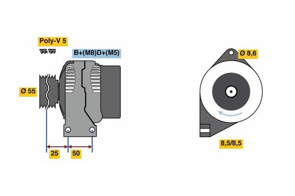 Alternador BOSCH ref. 0 986 049 540