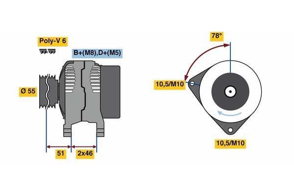 Alternador BOSCH ref. 0 986 080 530