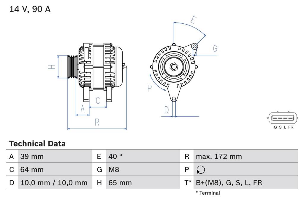 Alternador BOSCH ref. 0 986 083 630
