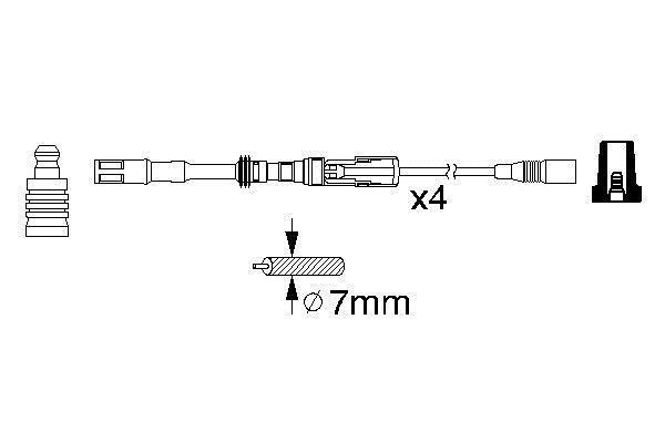 Jeu de câble d'allumage (Faisceau d'allumage) BOSCH ref. 0 986 356 337