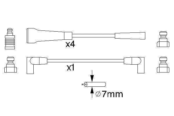 Jeu de câble d'allumage (Faisceau d'allumage) BOSCH ref. 0 986 356 744