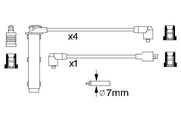 Jeu de câble d'allumage (Faisceau d'allumage) BOSCH ref. 0 986 356 748