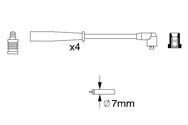 Jeu de câble d'allumage (Faisceau d'allumage) BOSCH ref. 0 986 356 789