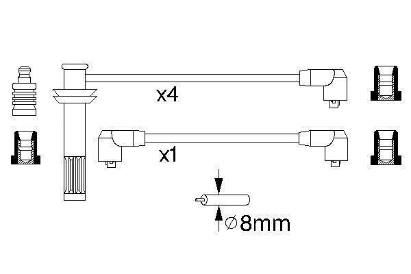 Jeu de câble d'allumage (Faisceau d'allumage) BOSCH ref. 0 986 356 791