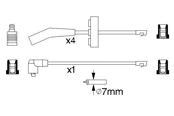 Jeu de câble d'allumage (Faisceau d'allumage) BOSCH ref. 0 986 356 835