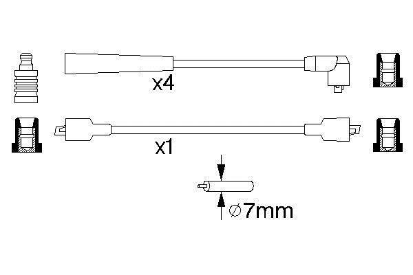 Jeu de câble d'allumage (Faisceau d'allumage) BOSCH ref. 0 986 356 839