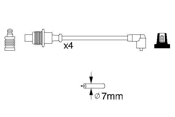 Jeu de câble d'allumage (Faisceau d'allumage) BOSCH ref. 0 986 356 854