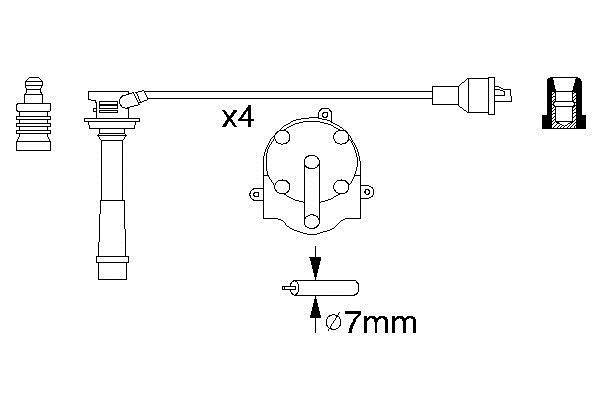 Jeu de câble d'allumage (Faisceau d'allumage) BOSCH ref. 0 986 356 953