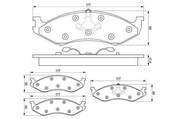 Jogo de 4 pastilhas de travão BOSCH ref. 0 986 424 284