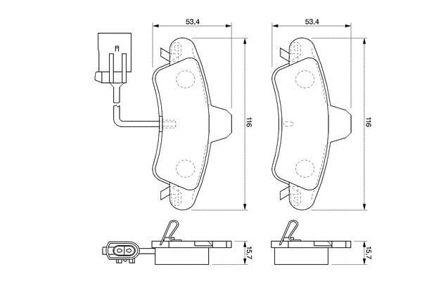 Jogo de 4 pastilhas de travão BOSCH ref. 0 986 424 745