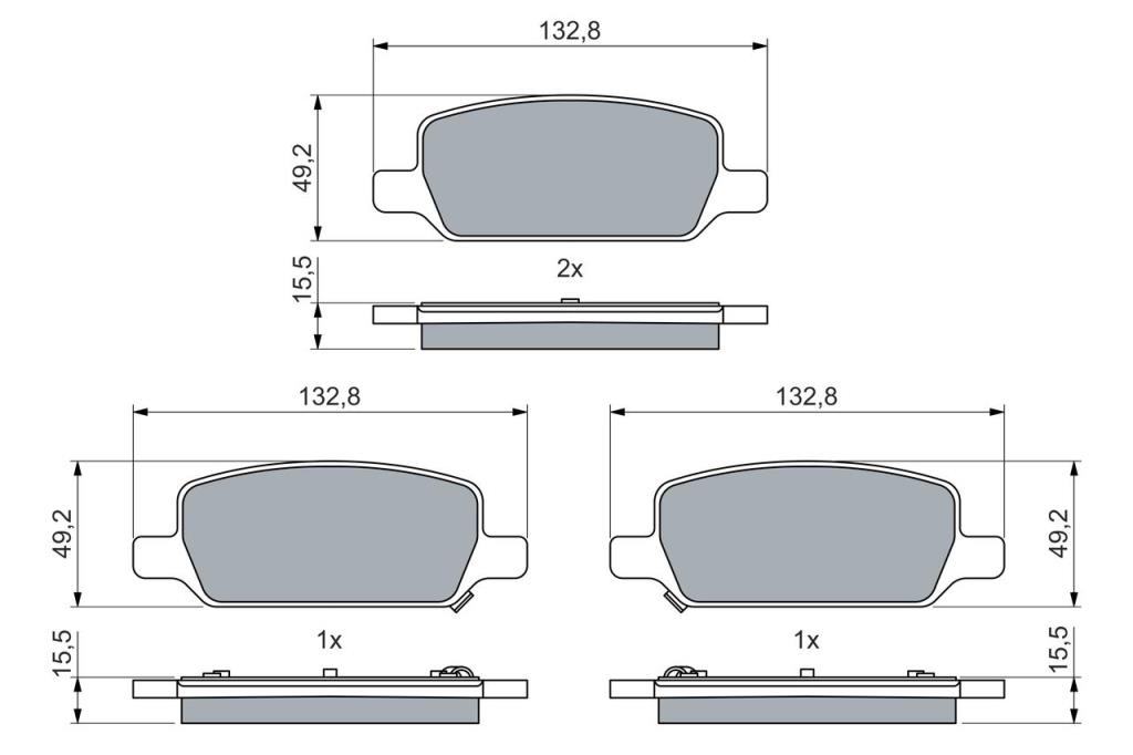 Jeu de 4 plaquettes de frein BOSCH ref. 0 986 460 086