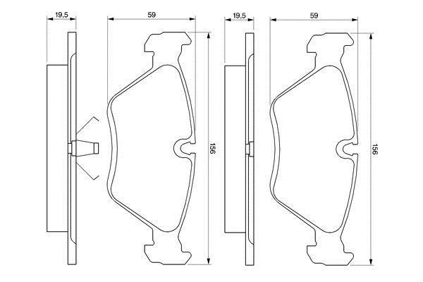 Jeu de 4 plaquettes de frein BOSCH 0 986 461 752