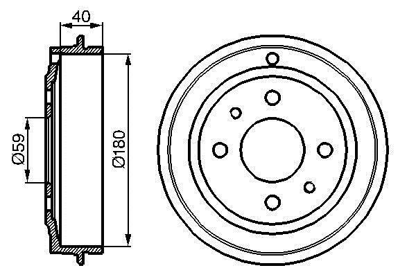 Tambour de frein BOSCH ref. 0 986 477 083