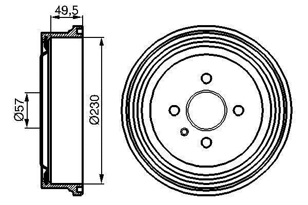 Tambour de frein BOSCH ref. 0 986 477 100