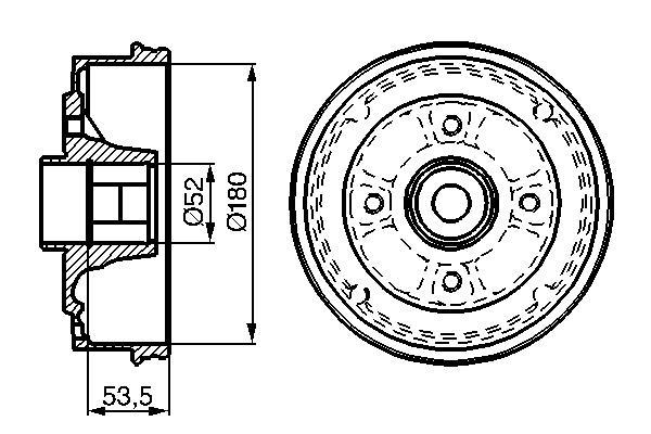 Tambour de frein BOSCH ref. 0 986 477 112