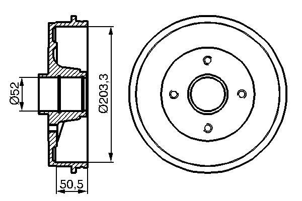 Tambour de frein BOSCH ref. 0 986 477 120