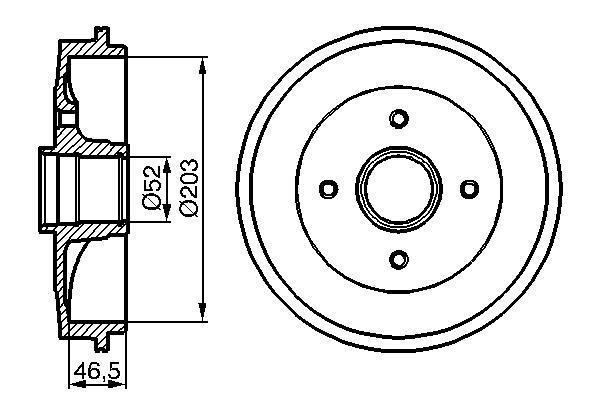 Tambour de frein BOSCH ref. 0 986 477 124