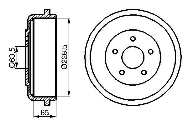 Tambour de frein BOSCH ref. 0 986 477 129