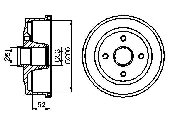 Tambour de frein BOSCH ref. 0 986 477 135