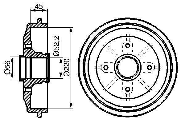 Tambour de frein BOSCH ref. 0 986 477 151