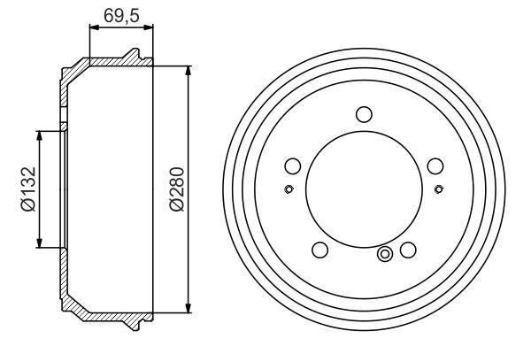 Tambour de frein BOSCH ref. 0 986 477 169