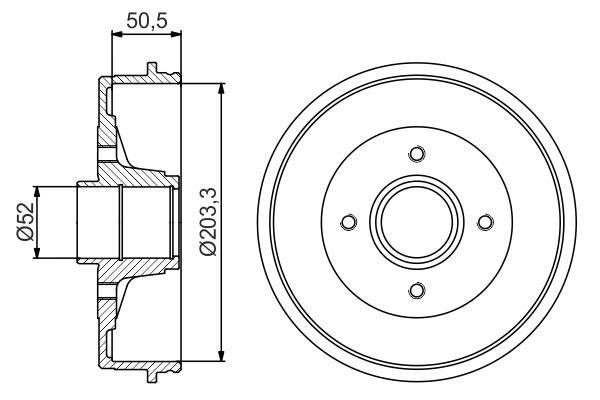 Tambour de frein BOSCH ref. 0 986 477 175