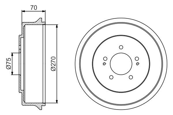 Tambour de frein arrière BOSCH 0 986 477 222