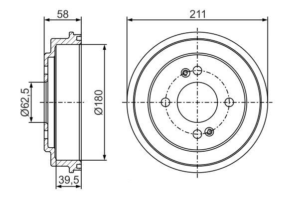 Tambour de frein BOSCH ref. 0 986 477 278