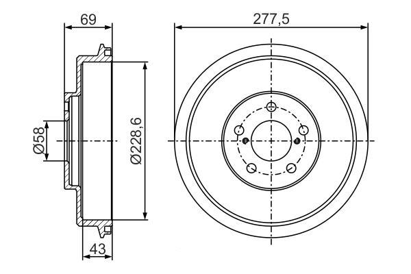 Tambour de frein BOSCH ref. 0 986 477 279