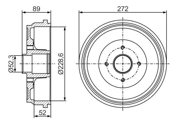 Tambour de frein BOSCH ref. 0 986 477 287