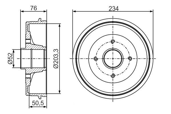 Tambour de frein BOSCH ref. 0 986 477 289