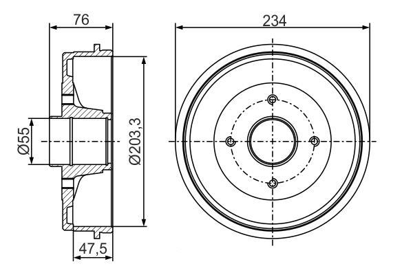 Tambour de frein BOSCH ref. 0 986 477 290