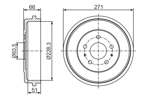 Tambour de frein BOSCH ref. 0 986 477 291