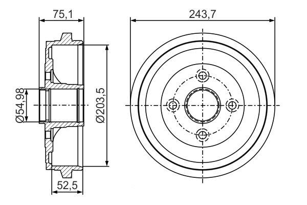 Tambour de frein BOSCH ref. 0 986 477 292