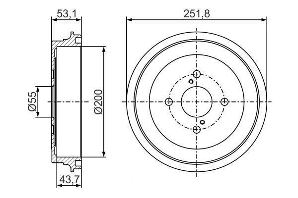 Tambour de frein BOSCH ref. 0 986 477 296