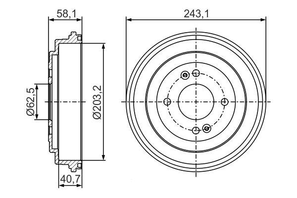 Tambour de frein BOSCH ref. 0 986 477 298