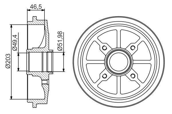 Tambour de frein BOSCH ref. 0 986 477 301