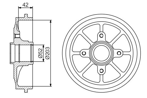 Tambour de frein BOSCH ref. 0 986 477 303