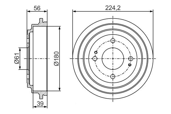 Tambour de frein BOSCH ref. 0 986 477 306