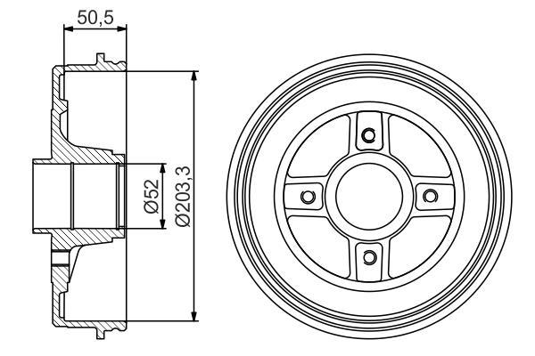 Tambour de frein BOSCH ref. 0 986 477 308