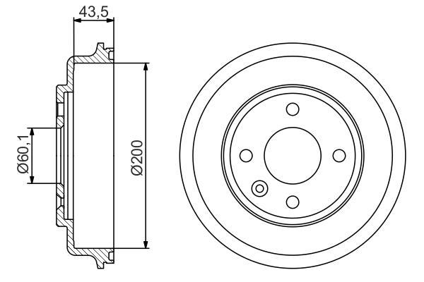Tambour de frein BOSCH ref. 0 986 477 313