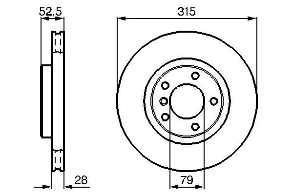 Disque de frein avant droit BOSCH ref. 0 986 478 762