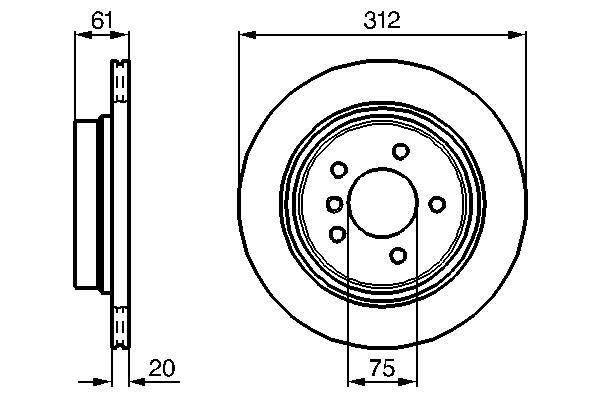 Disque de frein arrière droit BOSCH ref. 0 986 478 768